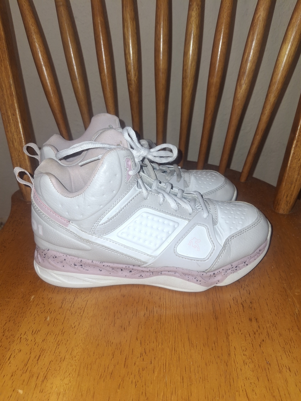 And1 White and Light Pink High-Top Athletic Sneakers